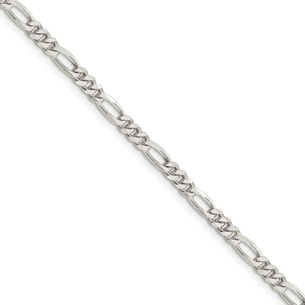 3.5mm Sterling Silver, Solid Figaro Chain Necklace, Item C8050 by The Black Bow Jewelry Co.