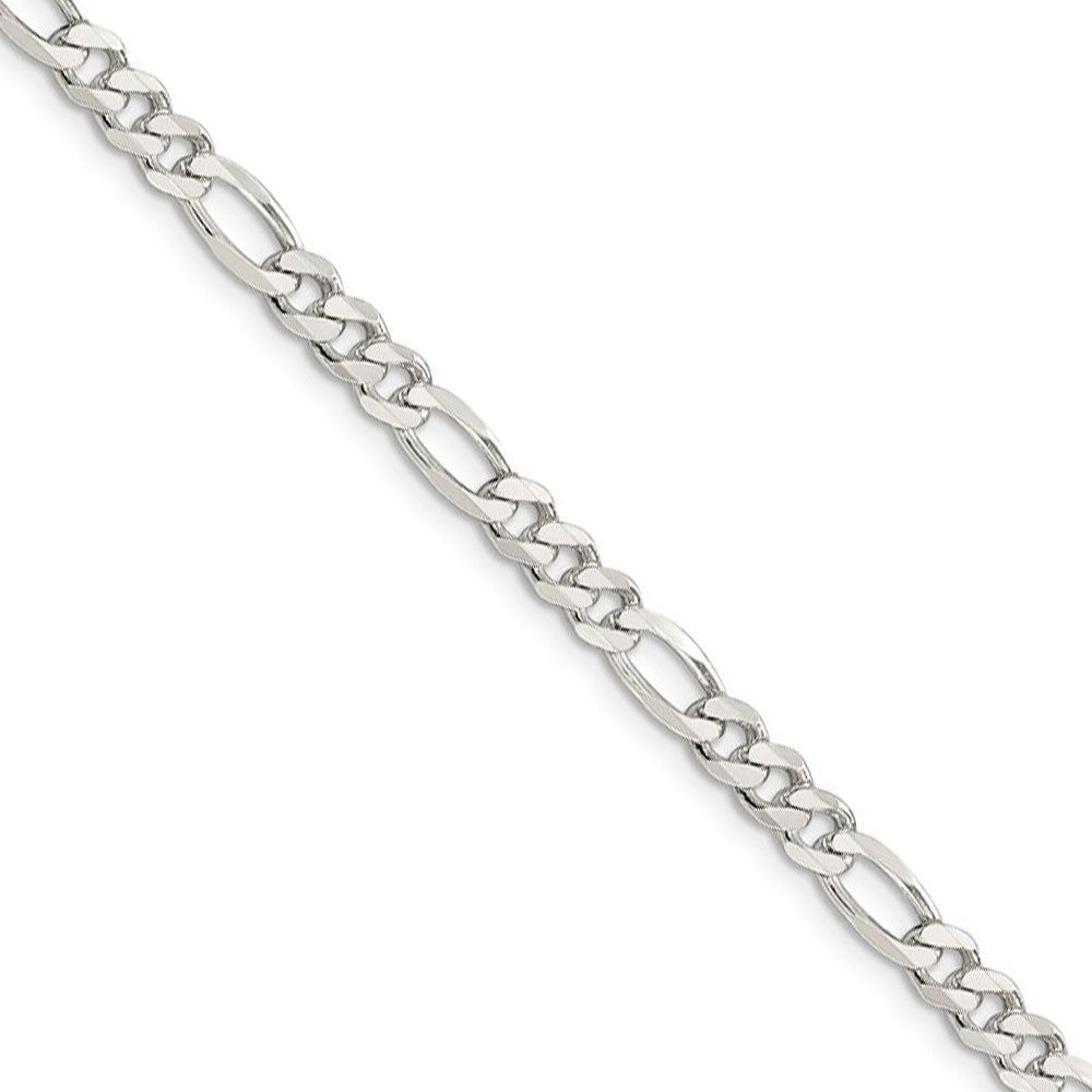 4.5mm Sterling Silver, Solid Figaro Chain Necklace, Item C8051 by The Black Bow Jewelry Co.