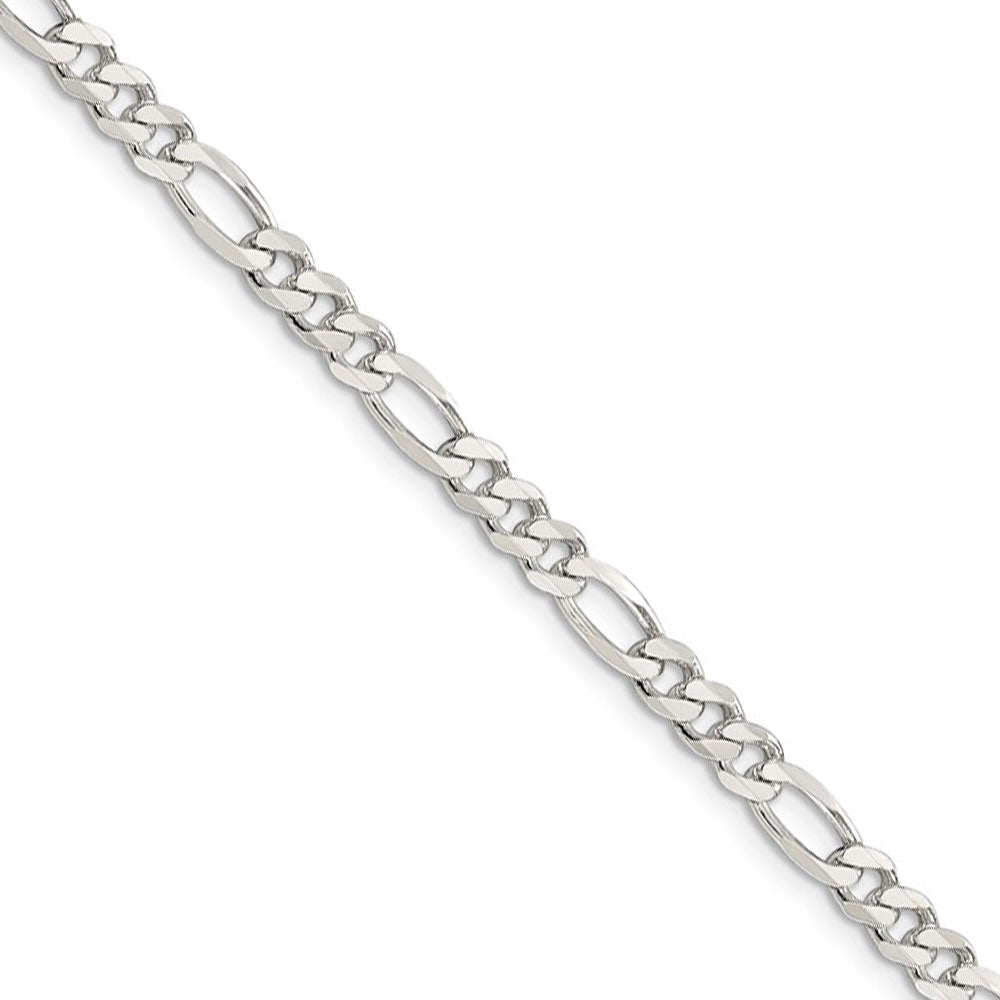 4.5mm Sterling Silver, Solid Figaro Chain Bracelet, Item C8051-B by The Black Bow Jewelry Co.