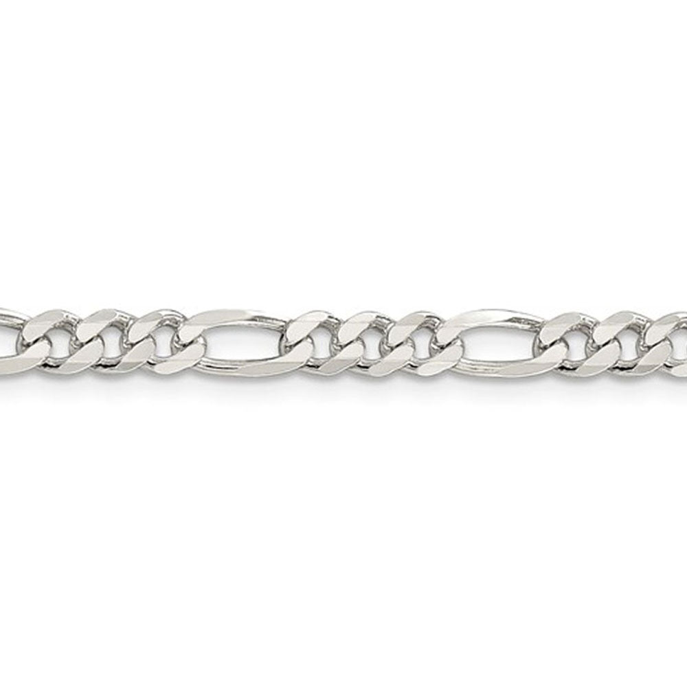Alternate view of the 4.5mm Sterling Silver, Solid Figaro Chain Necklace by The Black Bow Jewelry Co.