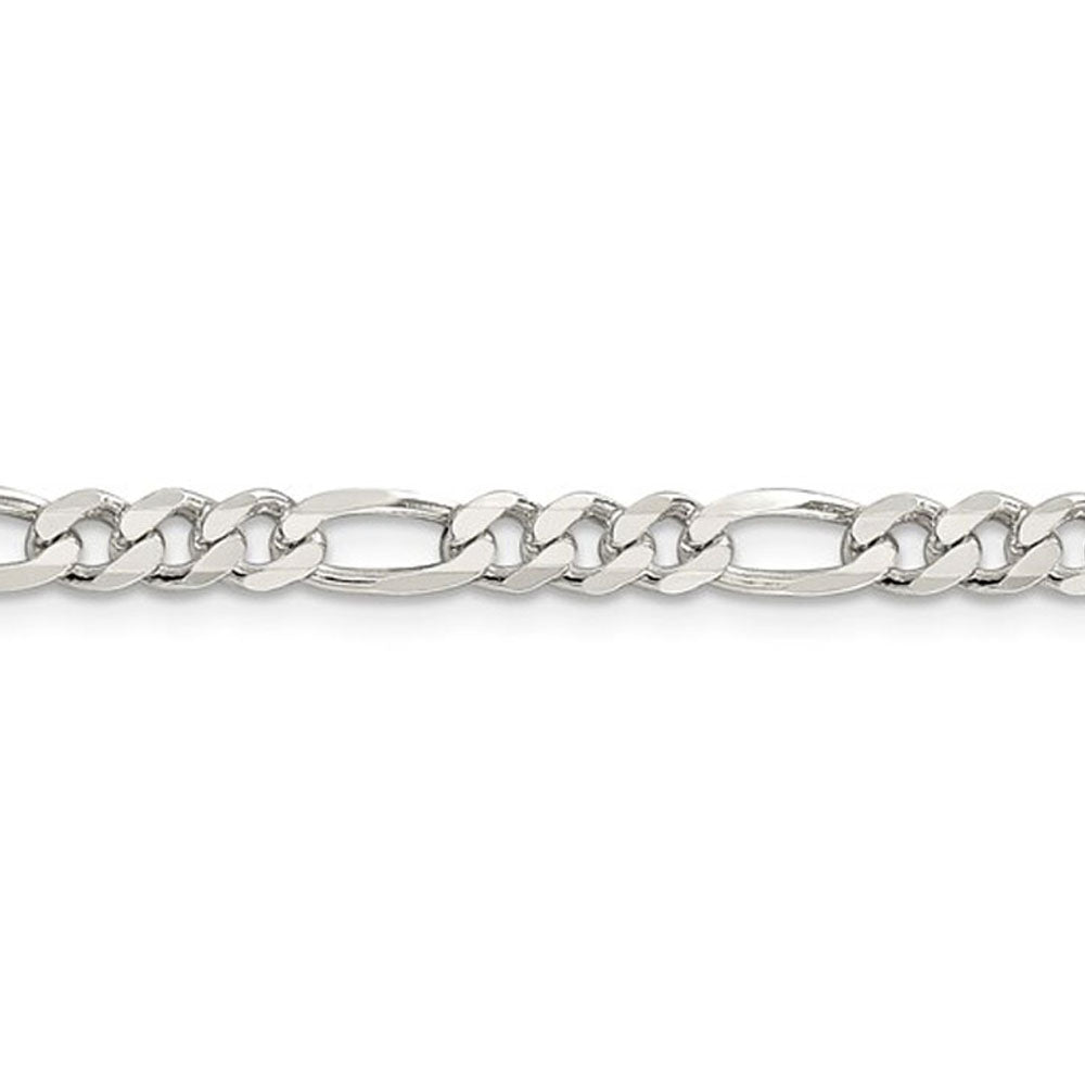 Alternate view of the 4.5mm Sterling Silver, Solid Figaro Chain Bracelet by The Black Bow Jewelry Co.