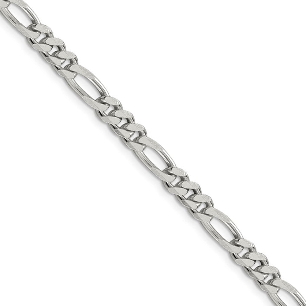 5.25mm Sterling Silver, Solid Figaro Chain Bracelet, Item C8052-B by The Black Bow Jewelry Co.