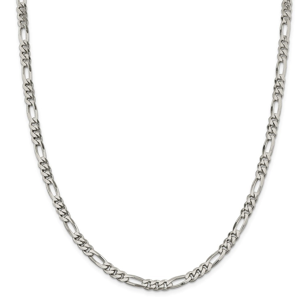 Alternate view of the Men&#39;s 5.25mm Sterling Silver, Solid Figaro Chain Necklace by The Black Bow Jewelry Co.