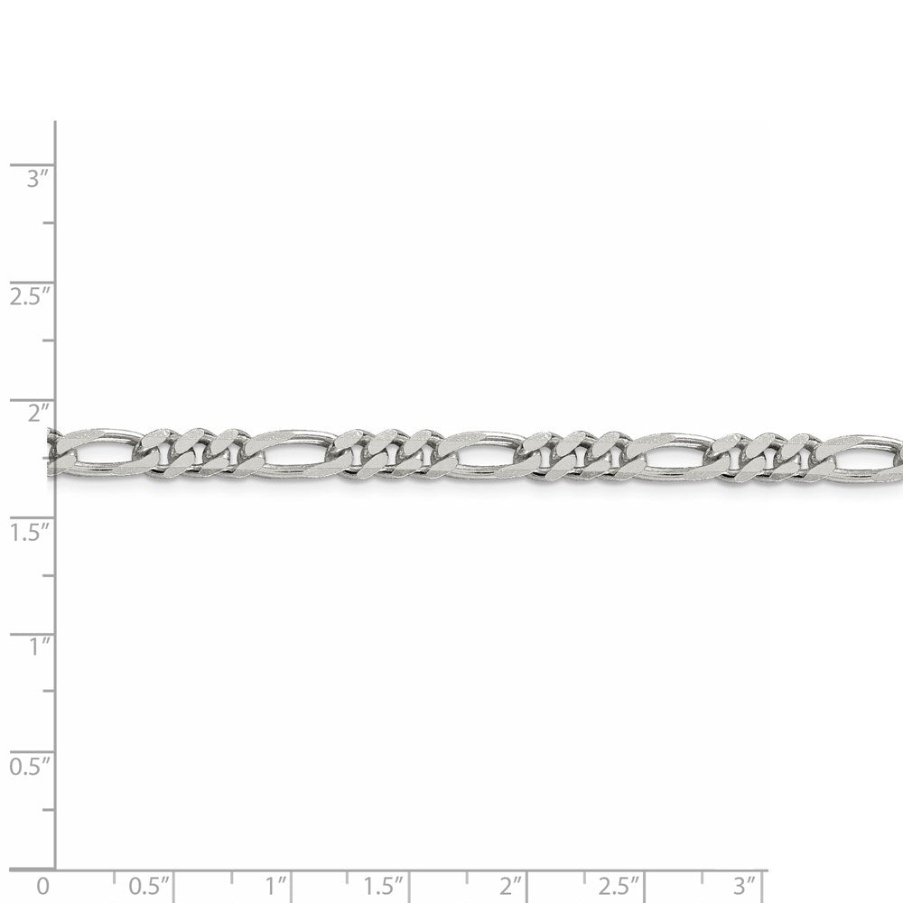 Alternate view of the 5.25mm Sterling Silver, Solid Figaro Chain Bracelet by The Black Bow Jewelry Co.