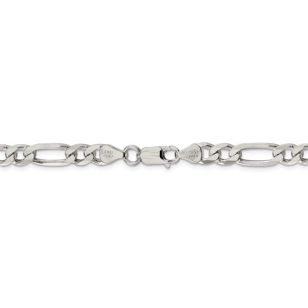 Alternate view of the Men&#39;s 6.75mm Sterling Silver, Solid Figaro Chain Necklace by The Black Bow Jewelry Co.