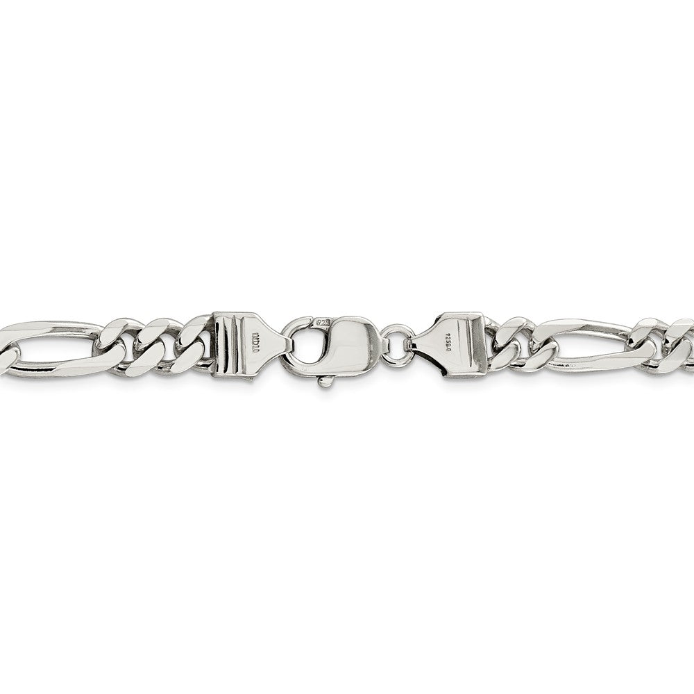 Alternate view of the Men&#39;s 8mm Sterling Silver, Solid Figaro Chain Necklace by The Black Bow Jewelry Co.