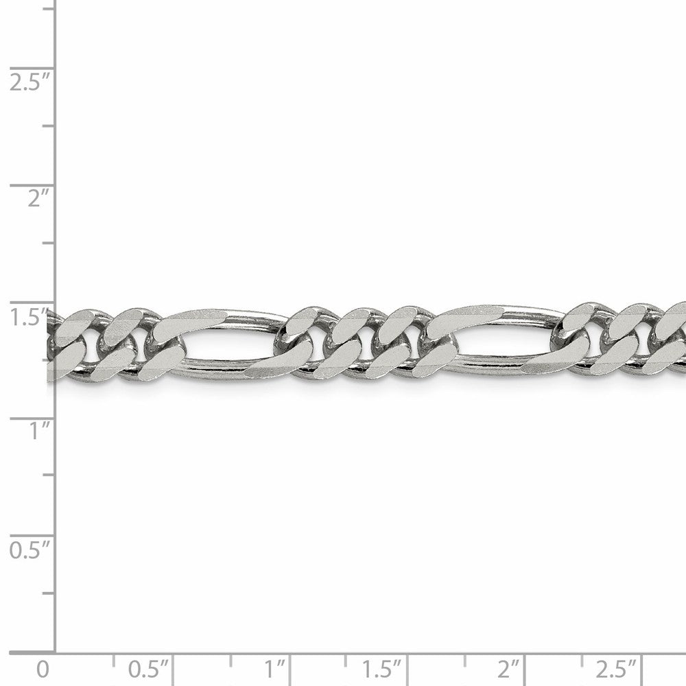 Alternate view of the Men&#39;s 8mm Sterling Silver Solid Figaro Chain Bracelet by The Black Bow Jewelry Co.