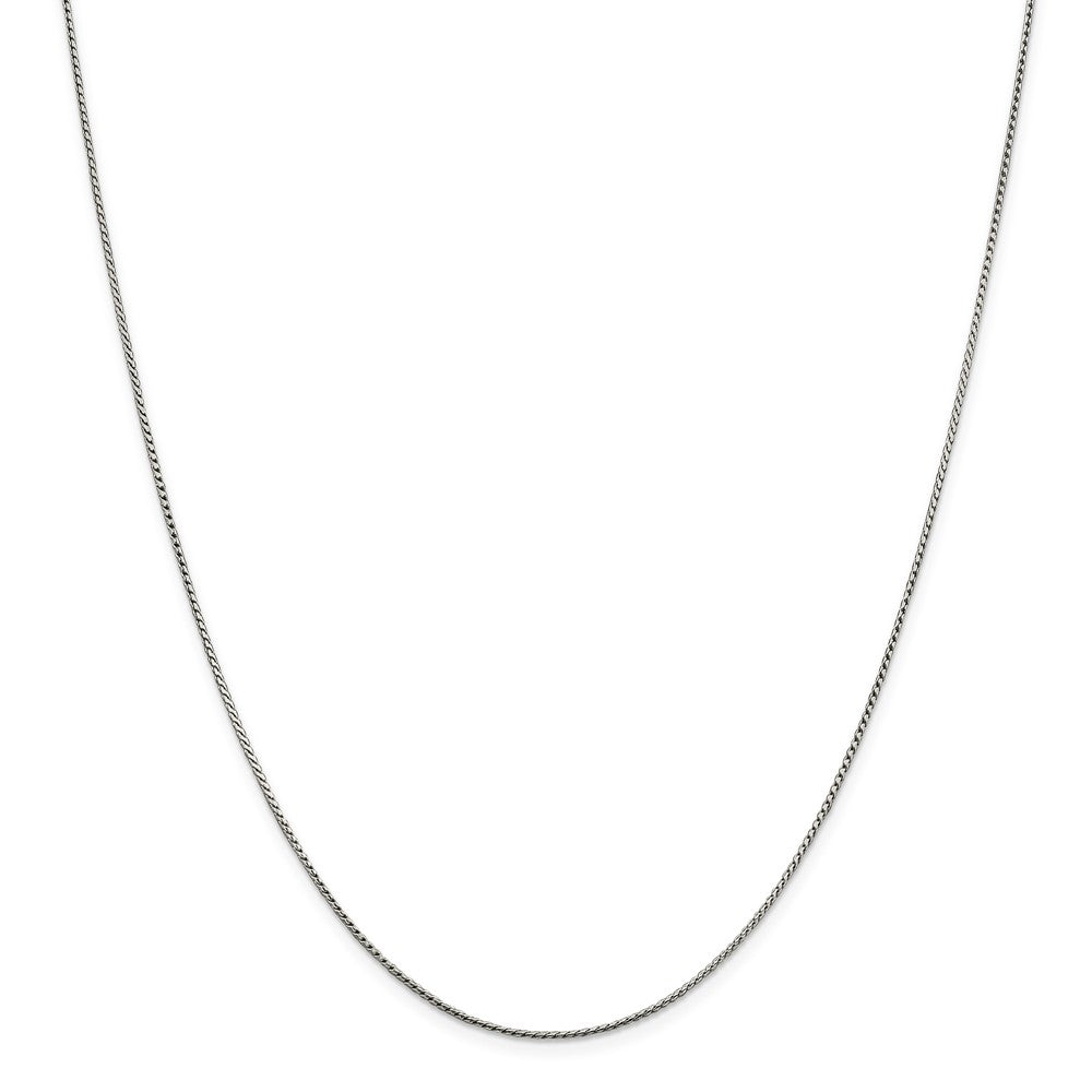 Alternate view of the 1mm Sterling Silver, Round Franco Chain Necklace by The Black Bow Jewelry Co.