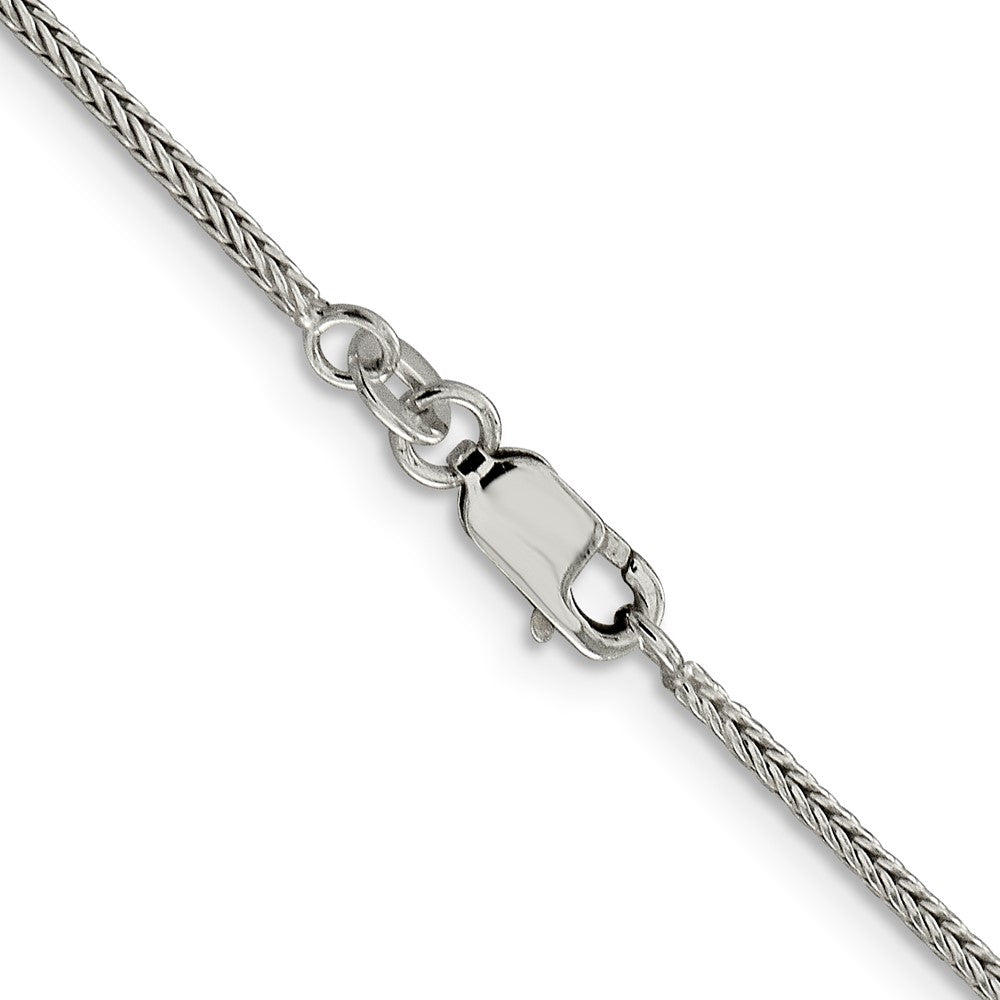 Alternate view of the 1.45mm Sterling Silver Diamond Cut Solid Round Franco Chain Necklace by The Black Bow Jewelry Co.