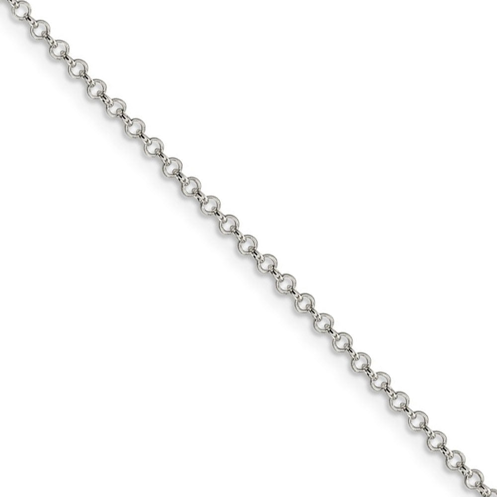 2mm Sterling Silver, Solid Rolo Chain Necklace, Item C8060 by The Black Bow Jewelry Co.