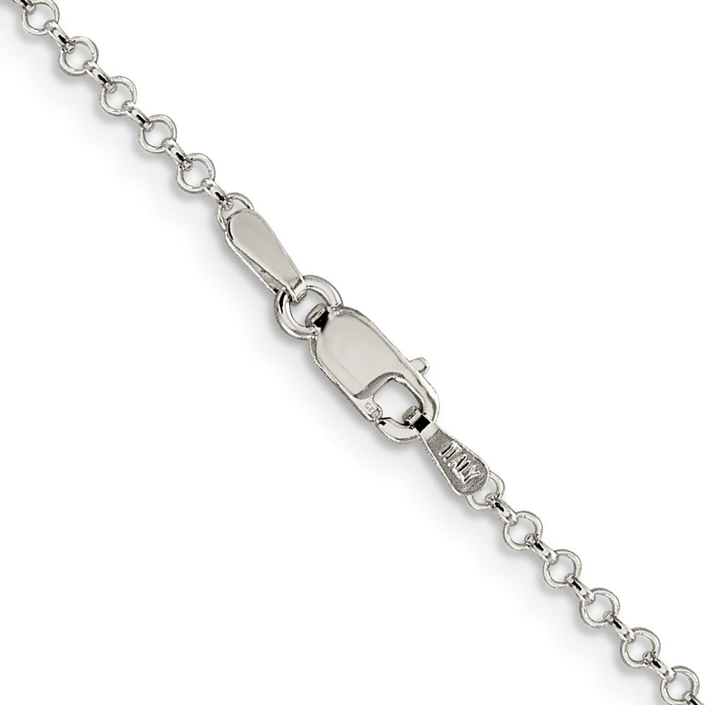 Alternate view of the 2mm Sterling Silver, Solid Rolo Chain Necklace by The Black Bow Jewelry Co.
