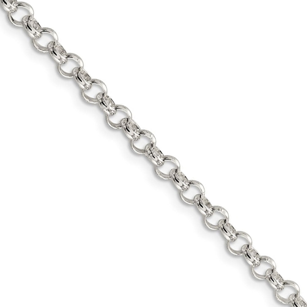 4mm Sterling Silver, Solid Rolo Chain Bracelet, Item C8062-B by The Black Bow Jewelry Co.