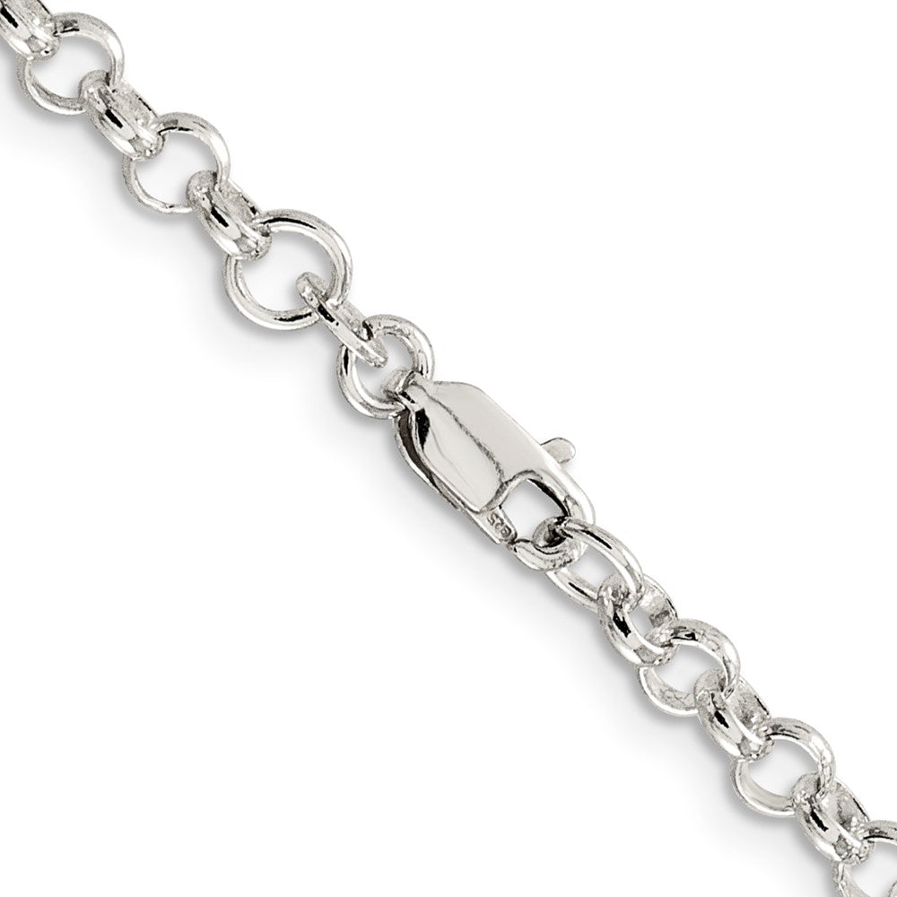 Alternate view of the 4mm Sterling Silver, Solid Rolo Chain Necklace by The Black Bow Jewelry Co.