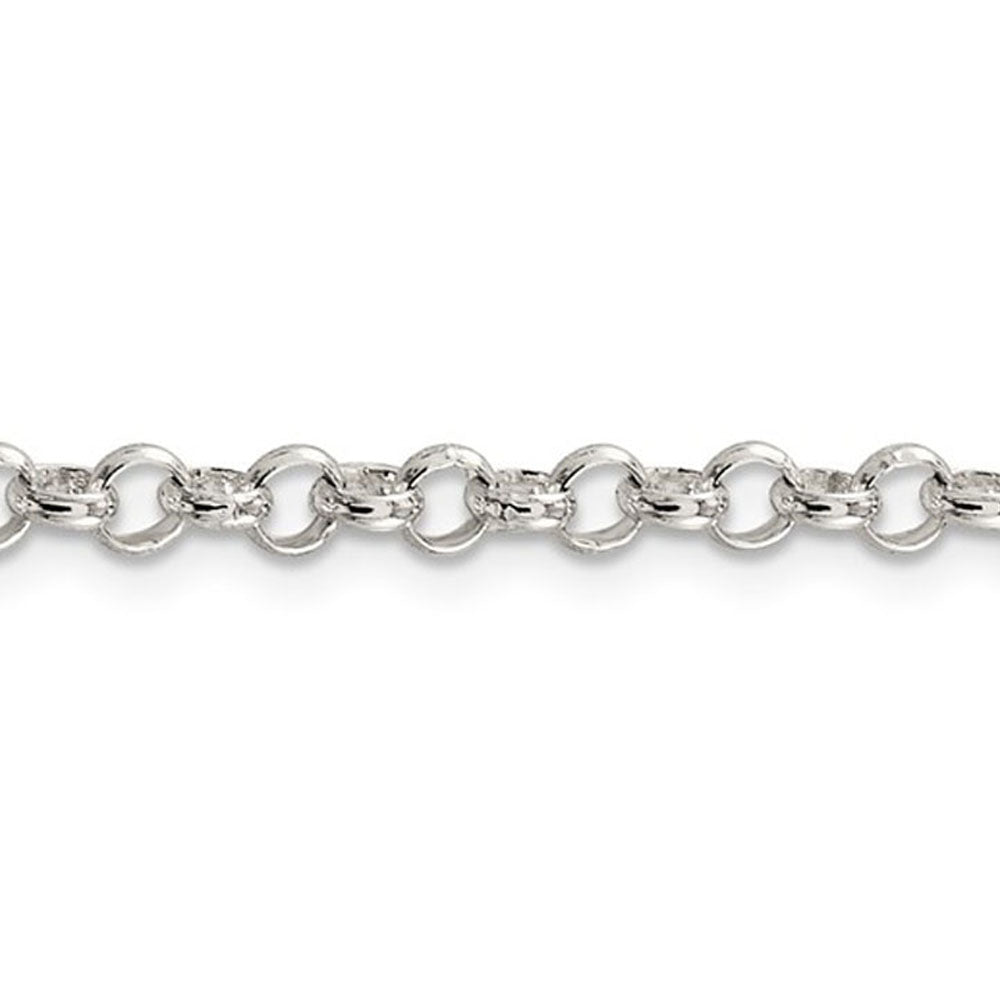 Alternate view of the 4mm Sterling Silver, Solid Rolo Chain Bracelet by The Black Bow Jewelry Co.
