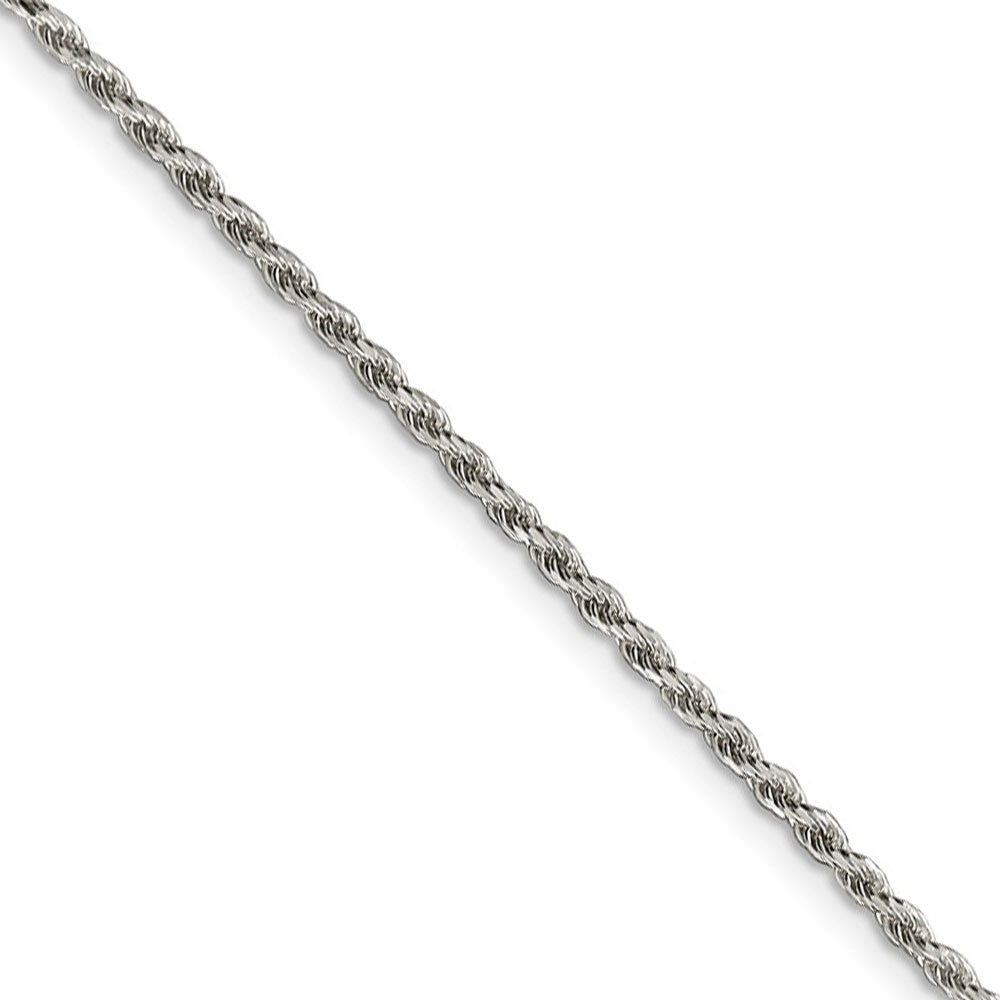 1.75mm Sterling Silver, Diamond Cut Solid Rope Chain Necklace, Item C8065 by The Black Bow Jewelry Co.