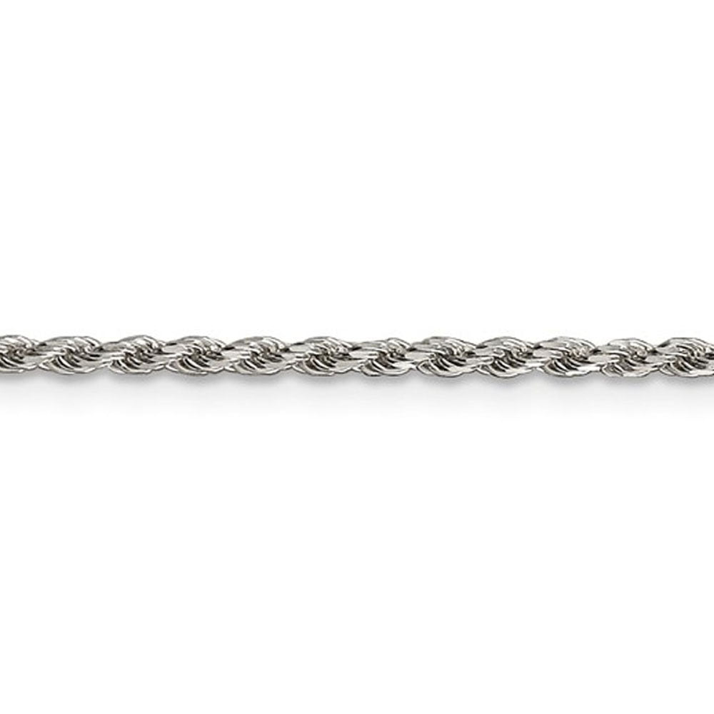 Alternate view of the 1.75mm Sterling Silver, Diamond Cut Solid Rope Chain Necklace by The Black Bow Jewelry Co.