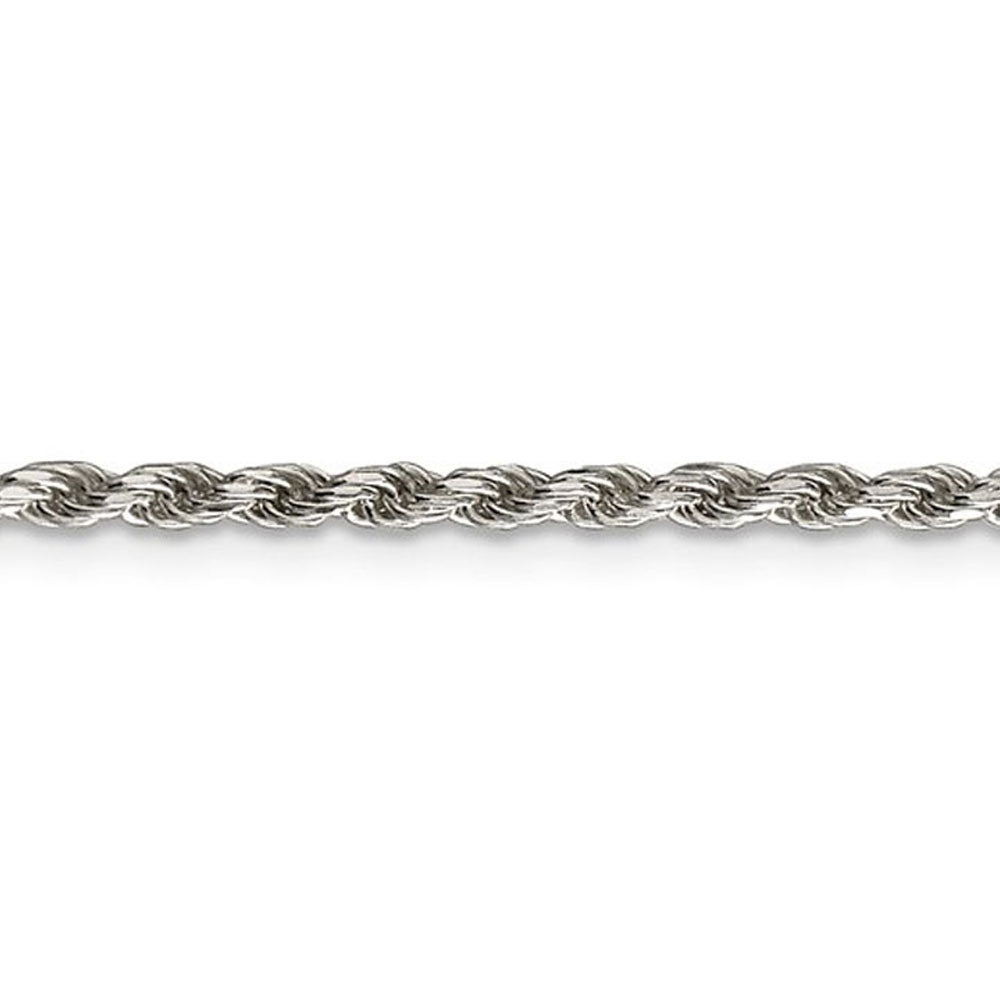 Alternate view of the 2.25mm Sterling Silver, Diamond Cut Solid Rope Chain Necklace by The Black Bow Jewelry Co.