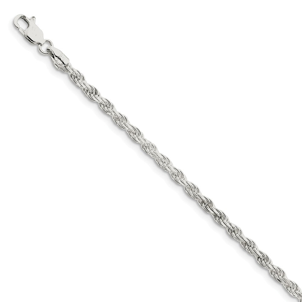 2.75mm Sterling Silver Diamond Cut Solid Rope Chain Bracelet, Item C8068-B by The Black Bow Jewelry Co.