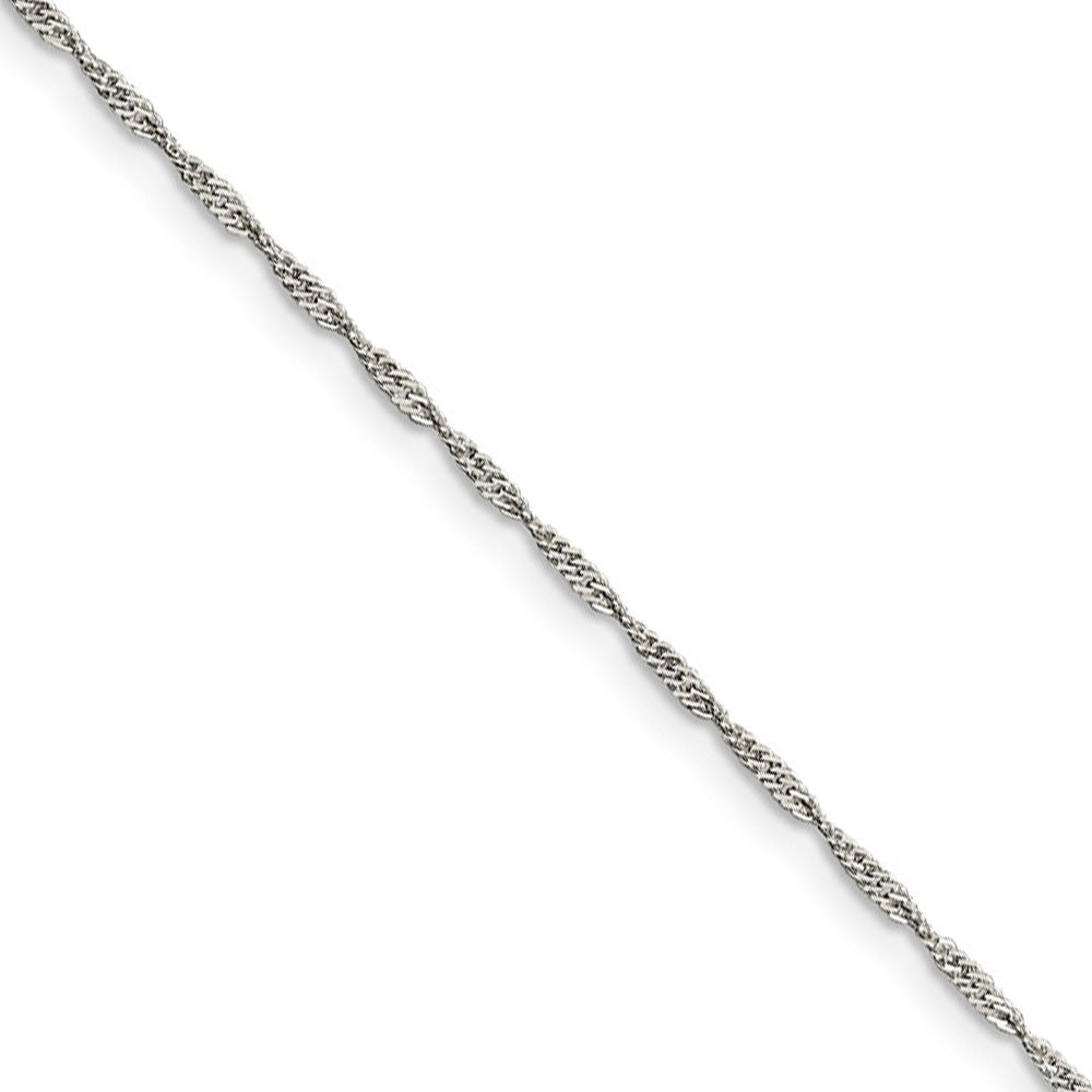 1.4mm Sterling Silver, Solid Singapore Chain Necklace, Item C8072 by The Black Bow Jewelry Co.
