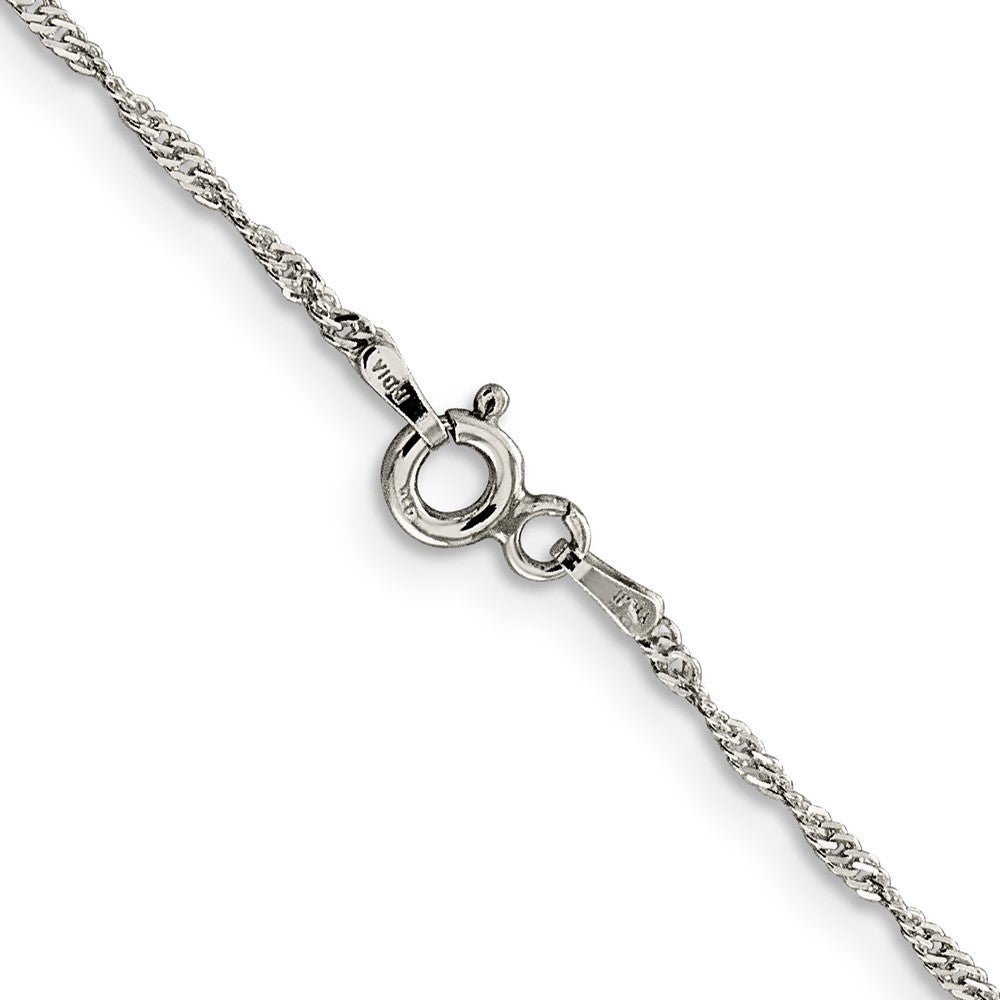 Alternate view of the 1.4mm Sterling Silver, Solid Singapore Chain Necklace by The Black Bow Jewelry Co.