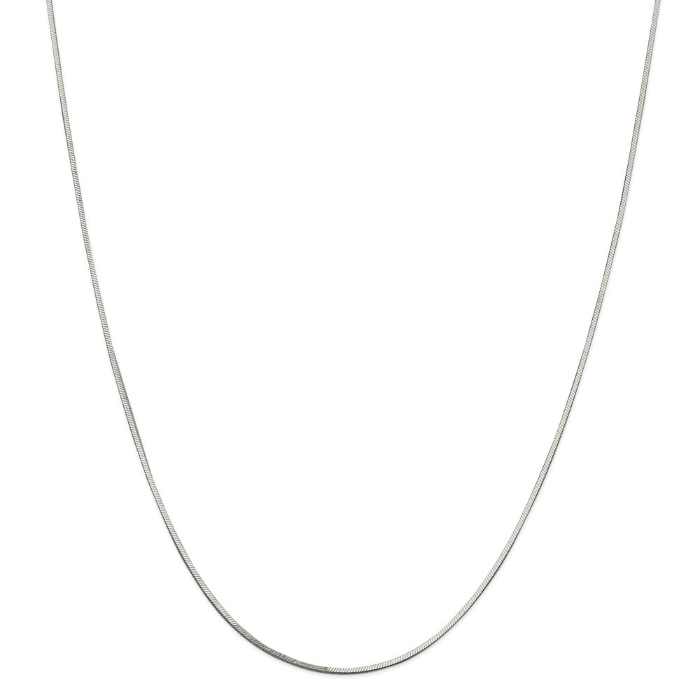 Alternate view of the 1mm Sterling Silver, Square Solid Snake Chain Necklace by The Black Bow Jewelry Co.