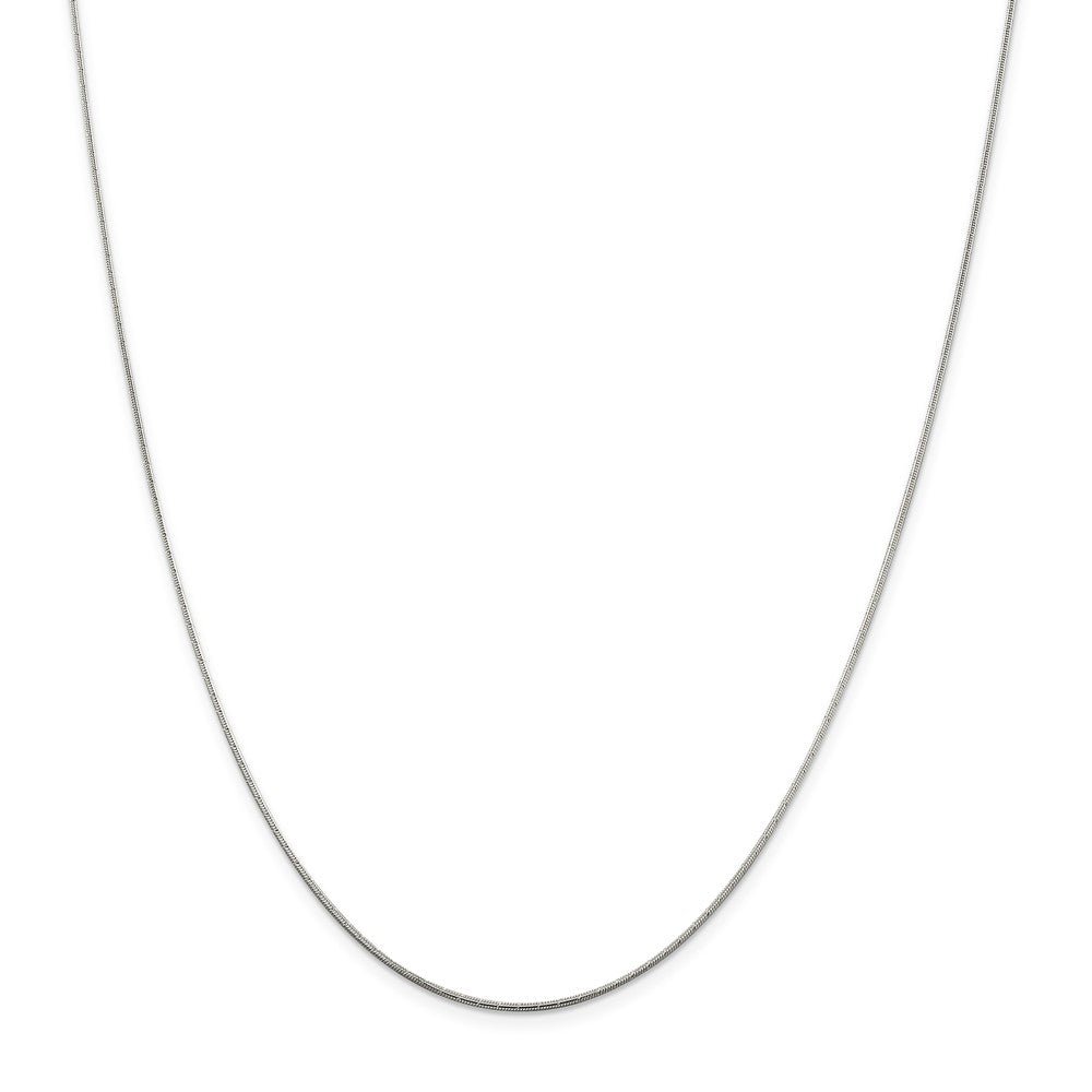 Alternate view of the 1.2mm Sterling Silver, Diamond Cut Solid Snake Chain Necklace by The Black Bow Jewelry Co.