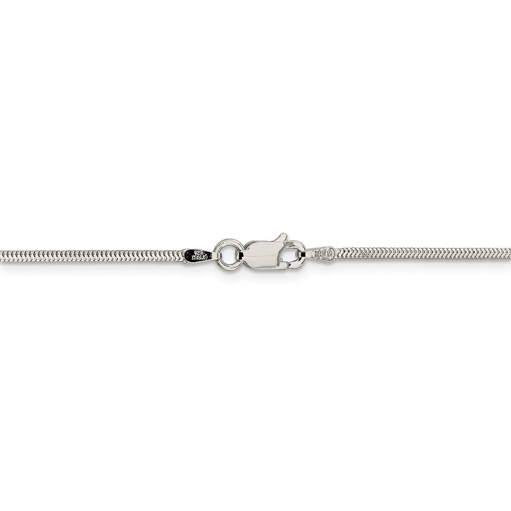 Alternate view of the 1.5mm Sterling Silver, Diamond Cut Flat Snake Chain Necklace by The Black Bow Jewelry Co.