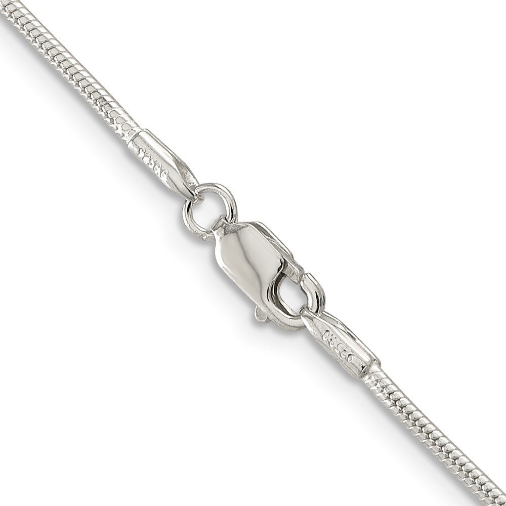 Alternate view of the 1.5mm Sterling Silver, Round Solid Snake Chain Necklace by The Black Bow Jewelry Co.