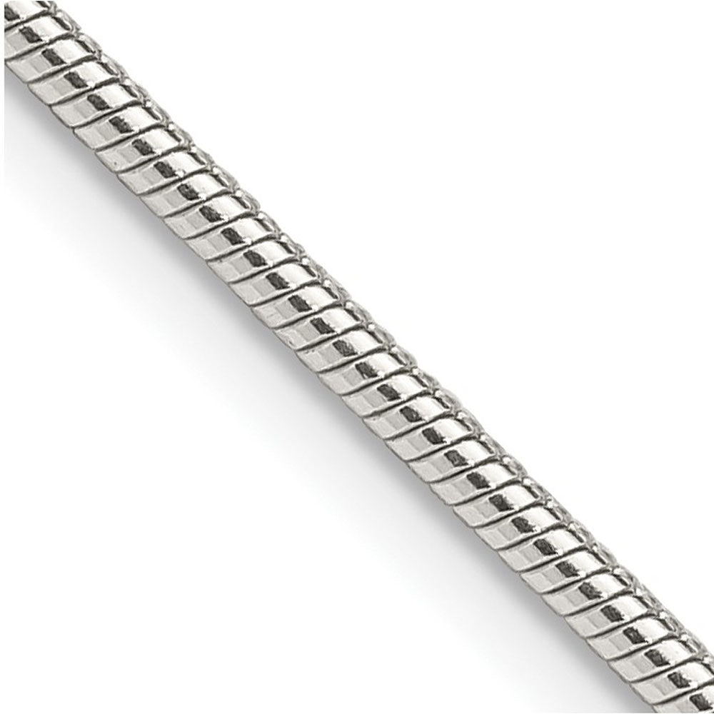 1.75mm Sterling Silver, Round Solid Snake Chain Bracelet, Item C8080-B by The Black Bow Jewelry Co.