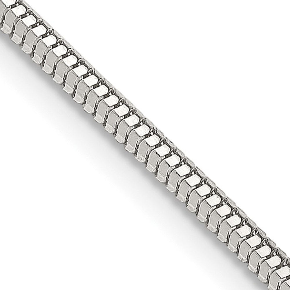 2mm Sterling Silver Diamond Cut Solid Round Snake Chain Bracelet, Item C8081-B by The Black Bow Jewelry Co.