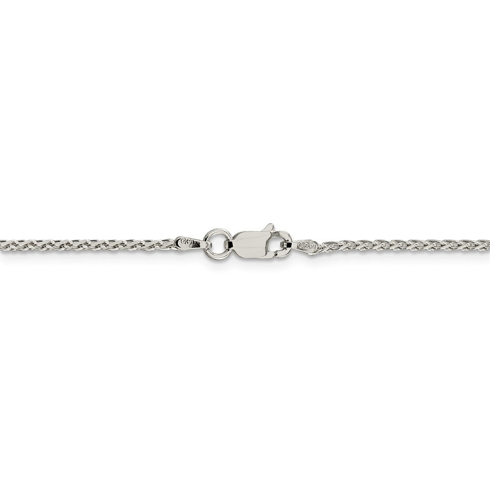Alternate view of the 1.5mm Sterling Silver, Diamond Cut Solid Spiga Chain Necklace by The Black Bow Jewelry Co.