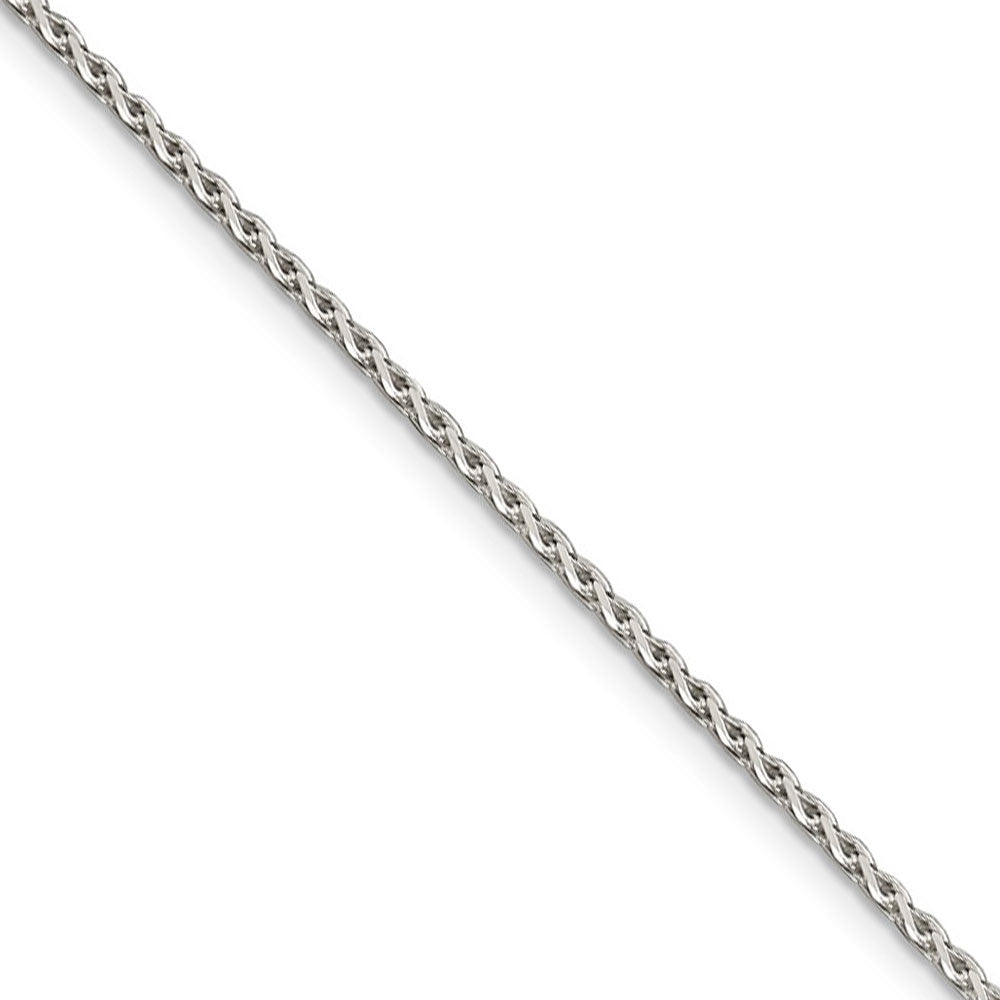 1.5mm Sterling Silver, Diamond Cut Solid Spiga Chain Necklace