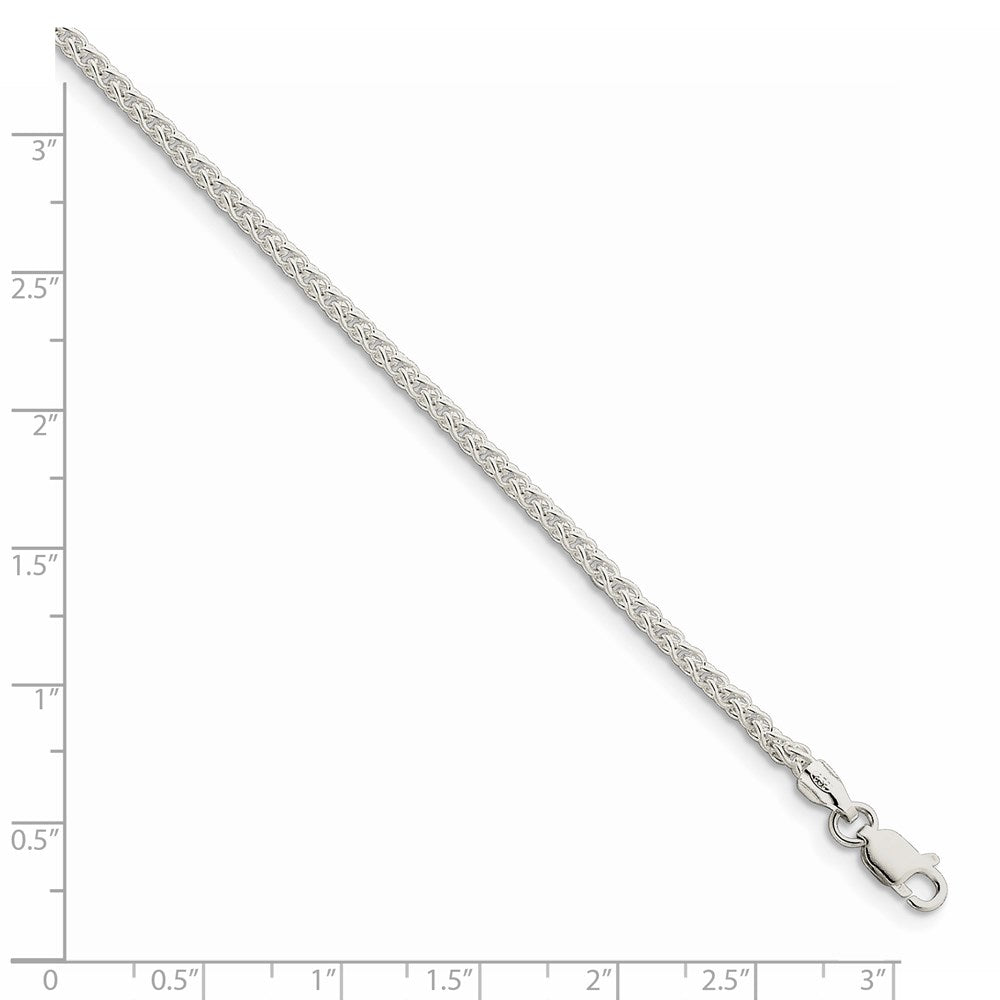 Alternate view of the 2.5mm Sterling Silver, Round Solid Spiga Chain Necklace by The Black Bow Jewelry Co.