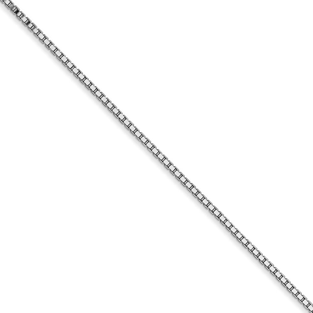 1.1mm, 14k White Gold, Solid Box Chain Necklace