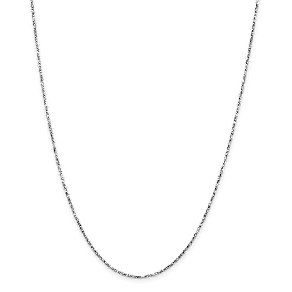 Alternate view of the 1mm, 14k White Gold, Twisted Box Chain Necklace by The Black Bow Jewelry Co.