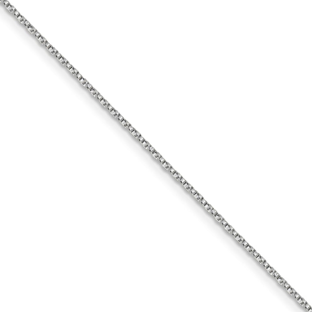 1mm, 14k White Gold, Twisted Box Chain Necklace