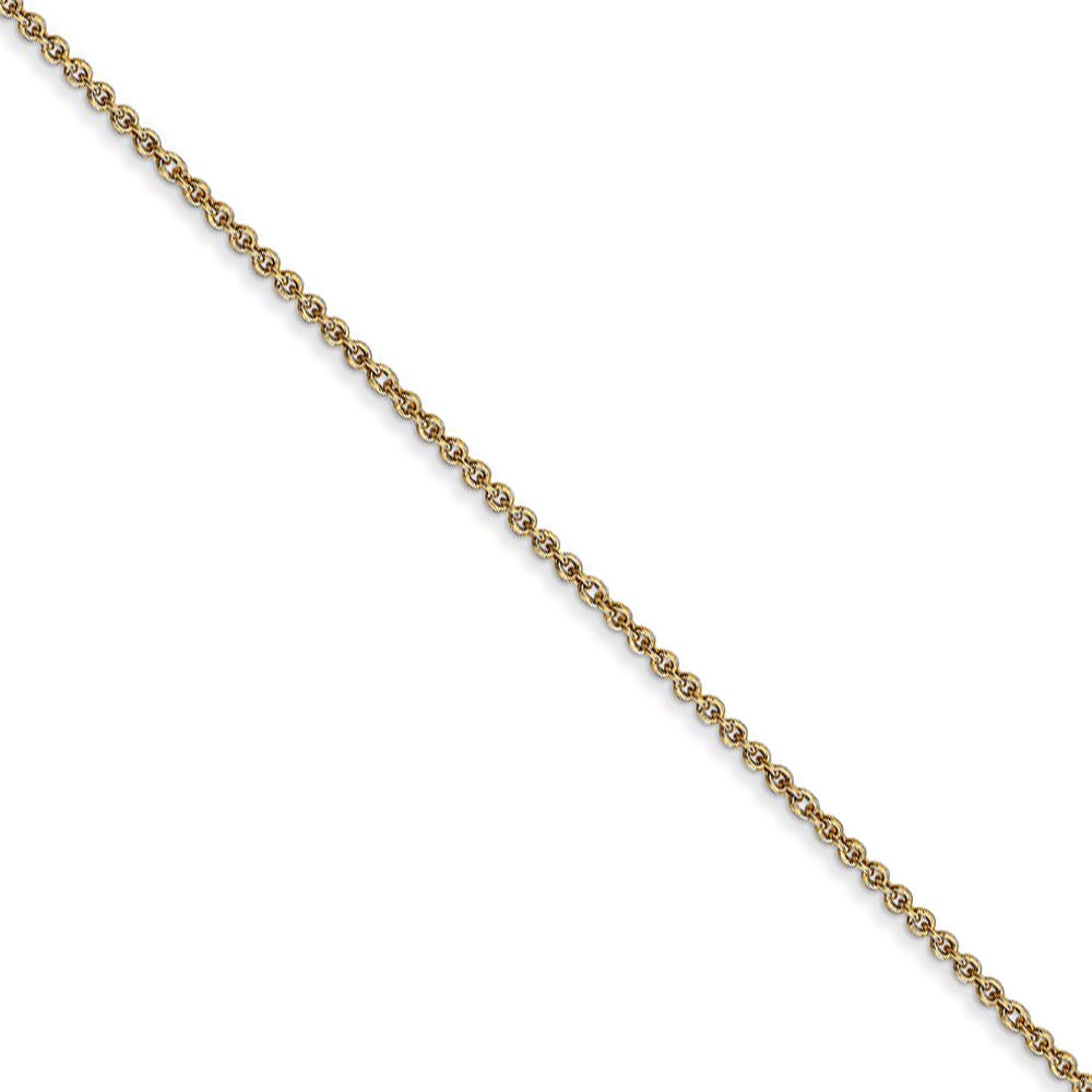 1mm, 14k Yellow Gold Solid Cable Chain Necklace
