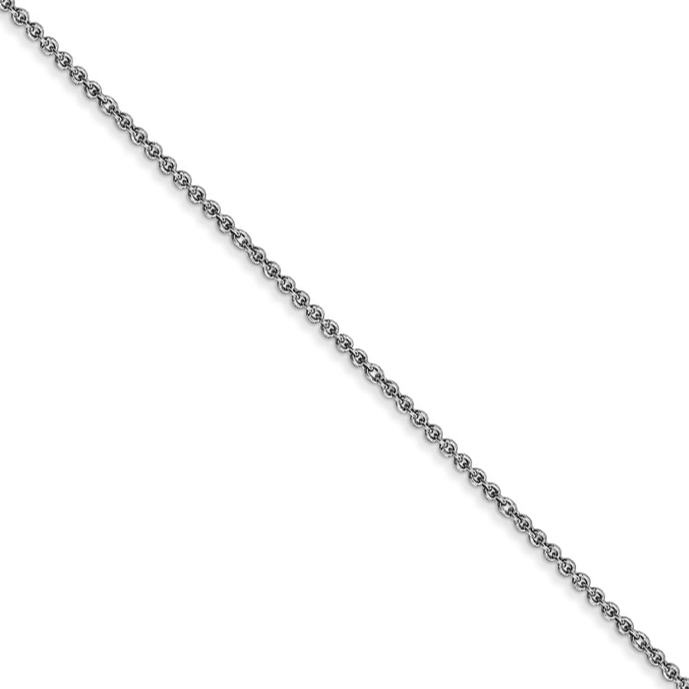 1mm, 14k White Gold, Solid Cable Chain Necklace, Item C8093 by The Black Bow Jewelry Co.