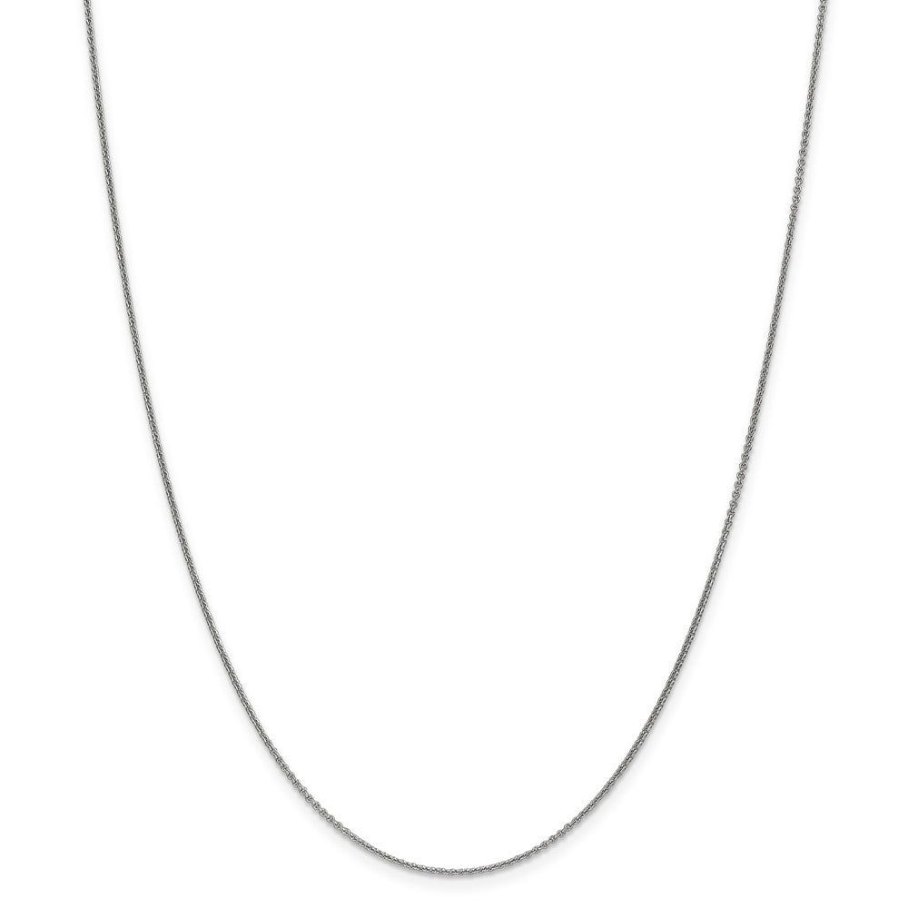 Alternate view of the 1mm, 14k White Gold, Solid Cable Chain Necklace by The Black Bow Jewelry Co.