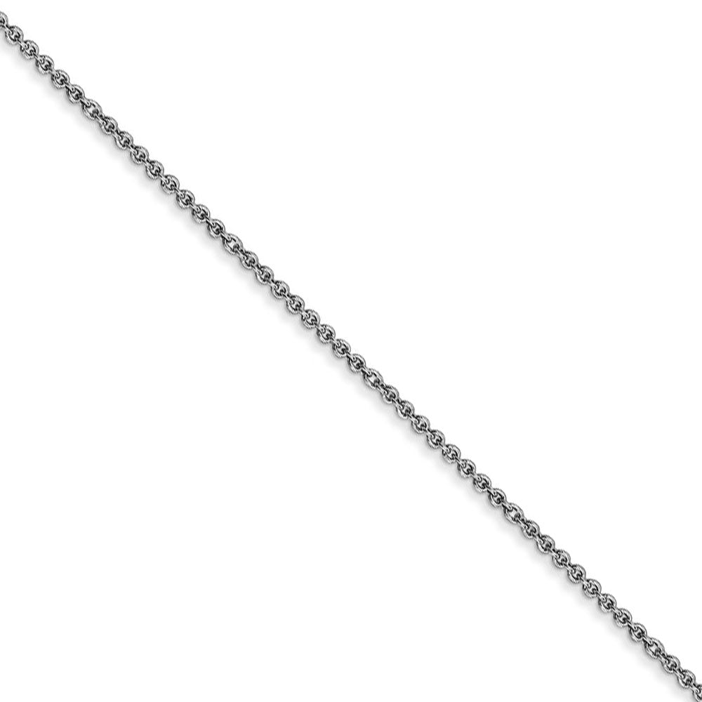 1mm, 14k White Gold, Solid Cable Chain Necklace
