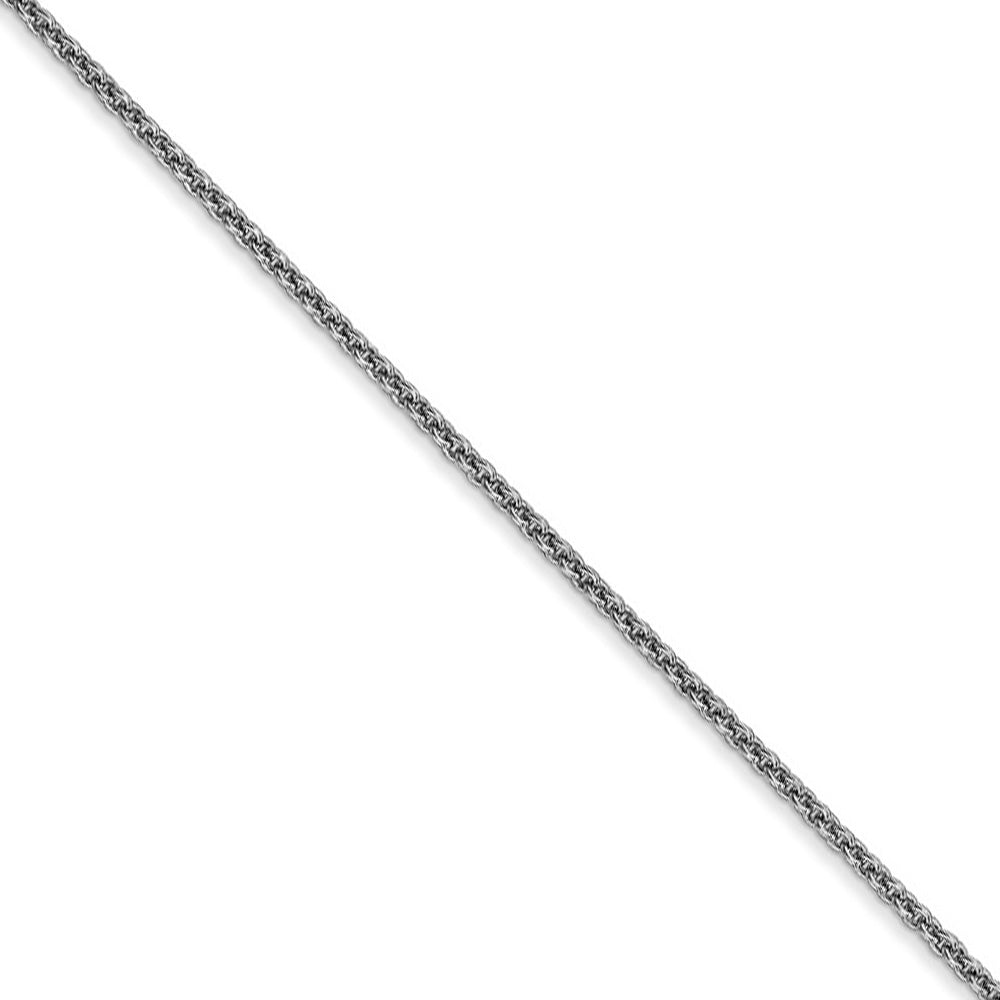 1.5mm, 14k White Gold, Solid Cable Chain Anklet, Item C8094-A by The Black Bow Jewelry Co.