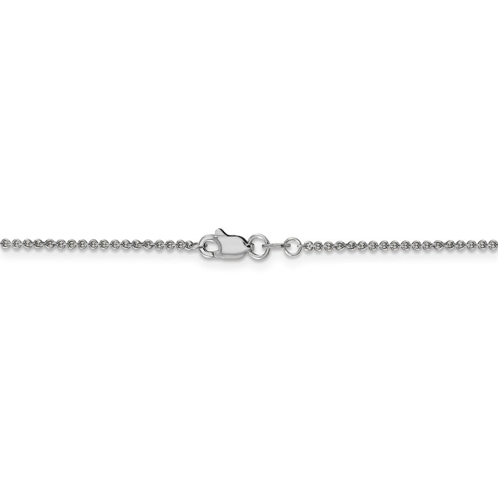 Alternate view of the 1.5mm, 14k White Gold, Solid Cable Chain Necklace by The Black Bow Jewelry Co.
