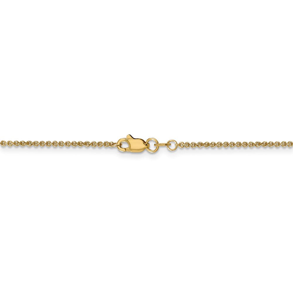 Alternate view of the 1.5mm, 14k Yellow Gold, Solid Cable Chain Anklet by The Black Bow Jewelry Co.