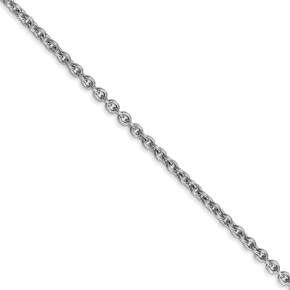 2.2mm, 14k White Gold, Solid Cable Chain Necklace, Item C8096 by The Black Bow Jewelry Co.
