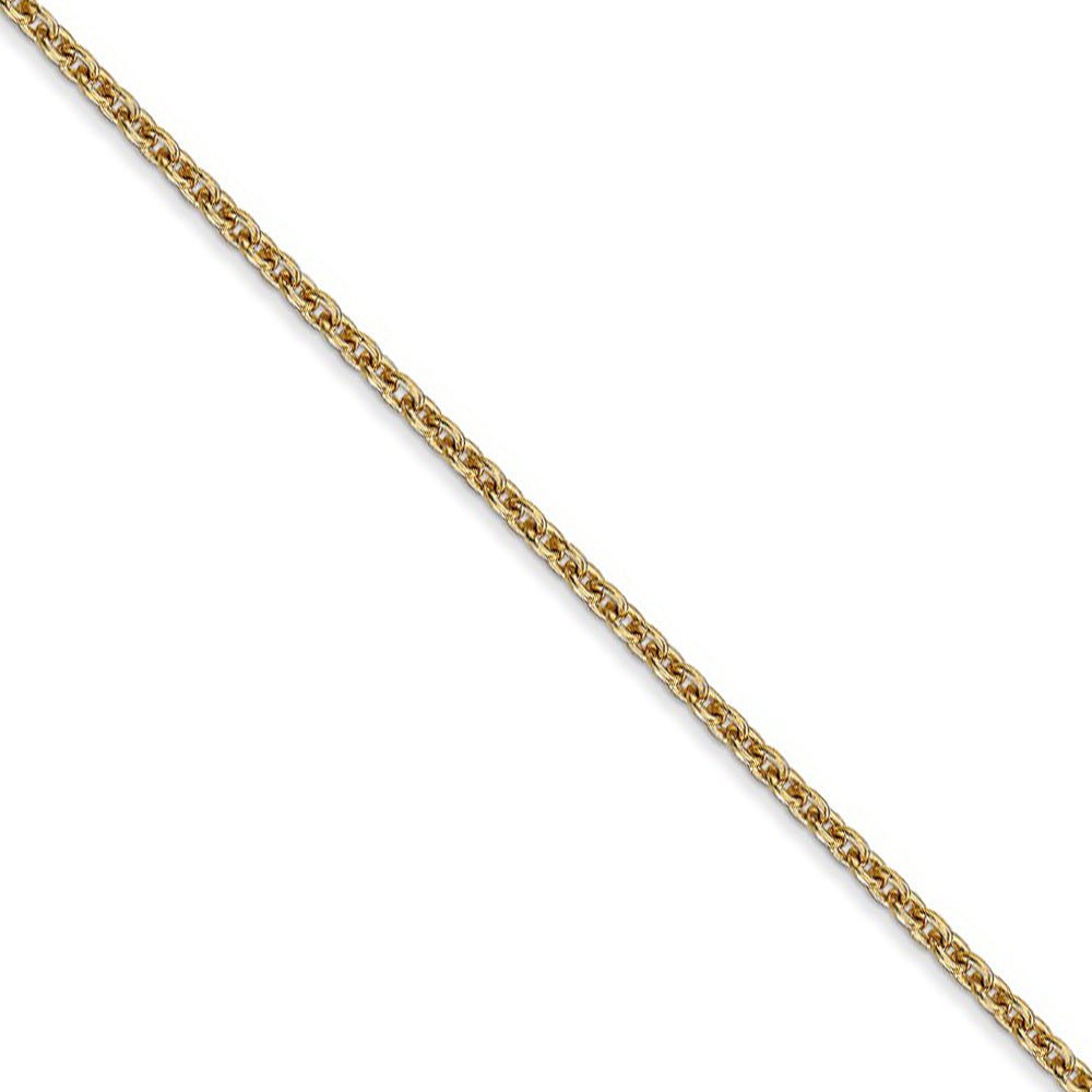1.8mm, 14k Yellow Gold, Solid Cable Chain Necklace, Item C8097 by The Black Bow Jewelry Co.