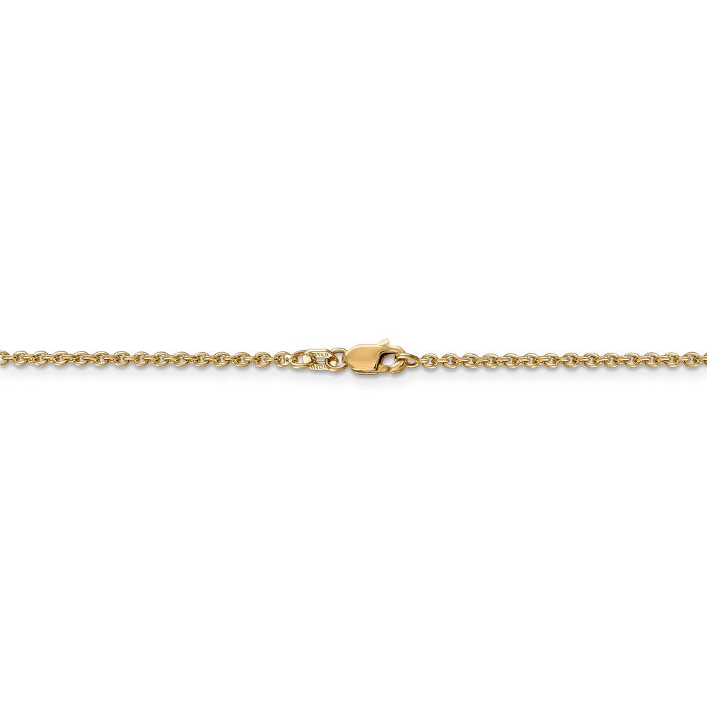 Alternate view of the 1.8mm, 14k Yellow Gold, Solid Cable Chain Necklace by The Black Bow Jewelry Co.