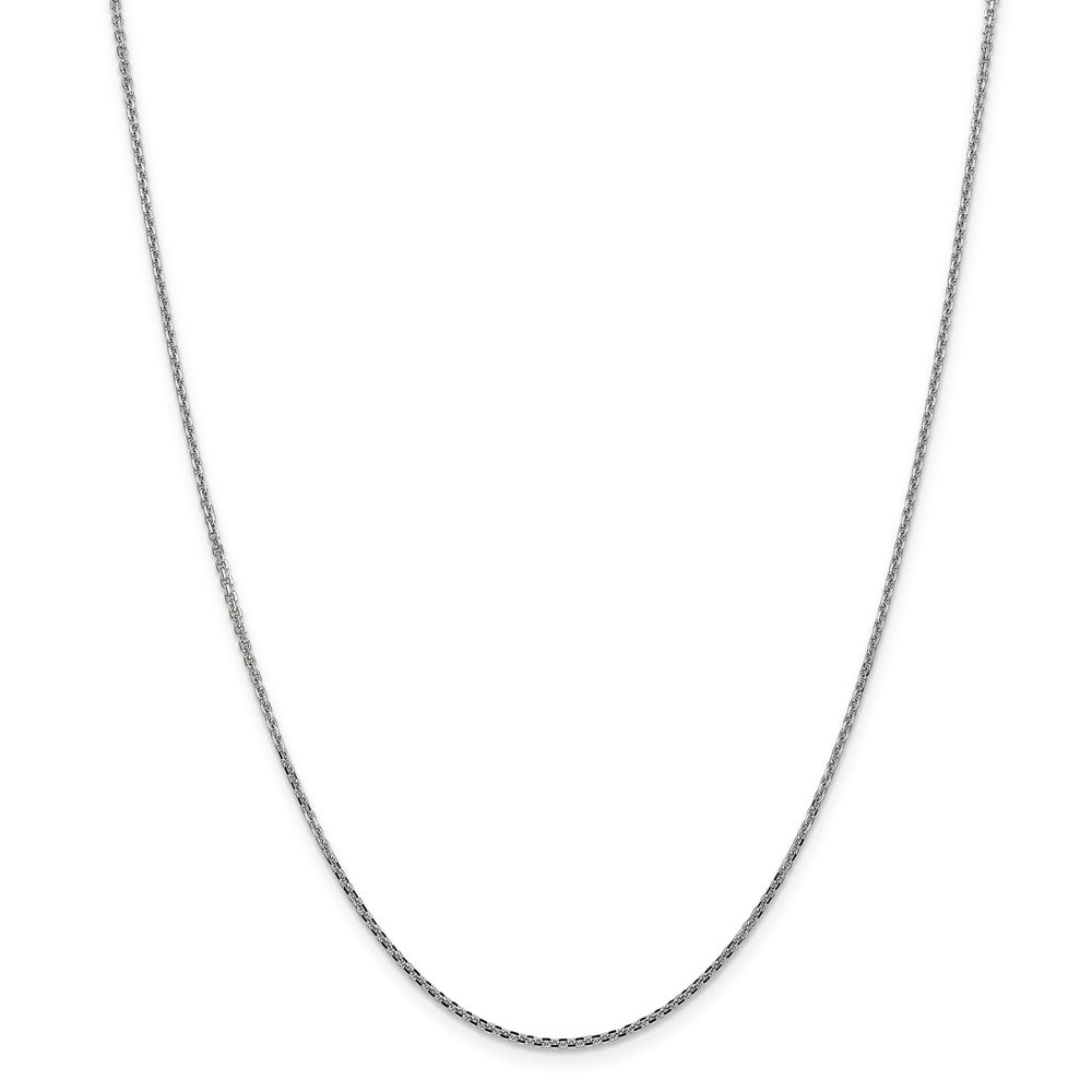 Alternate view of the 1.4mm, 14k White Gold, Diamond Cut Cable Chain Necklace by The Black Bow Jewelry Co.