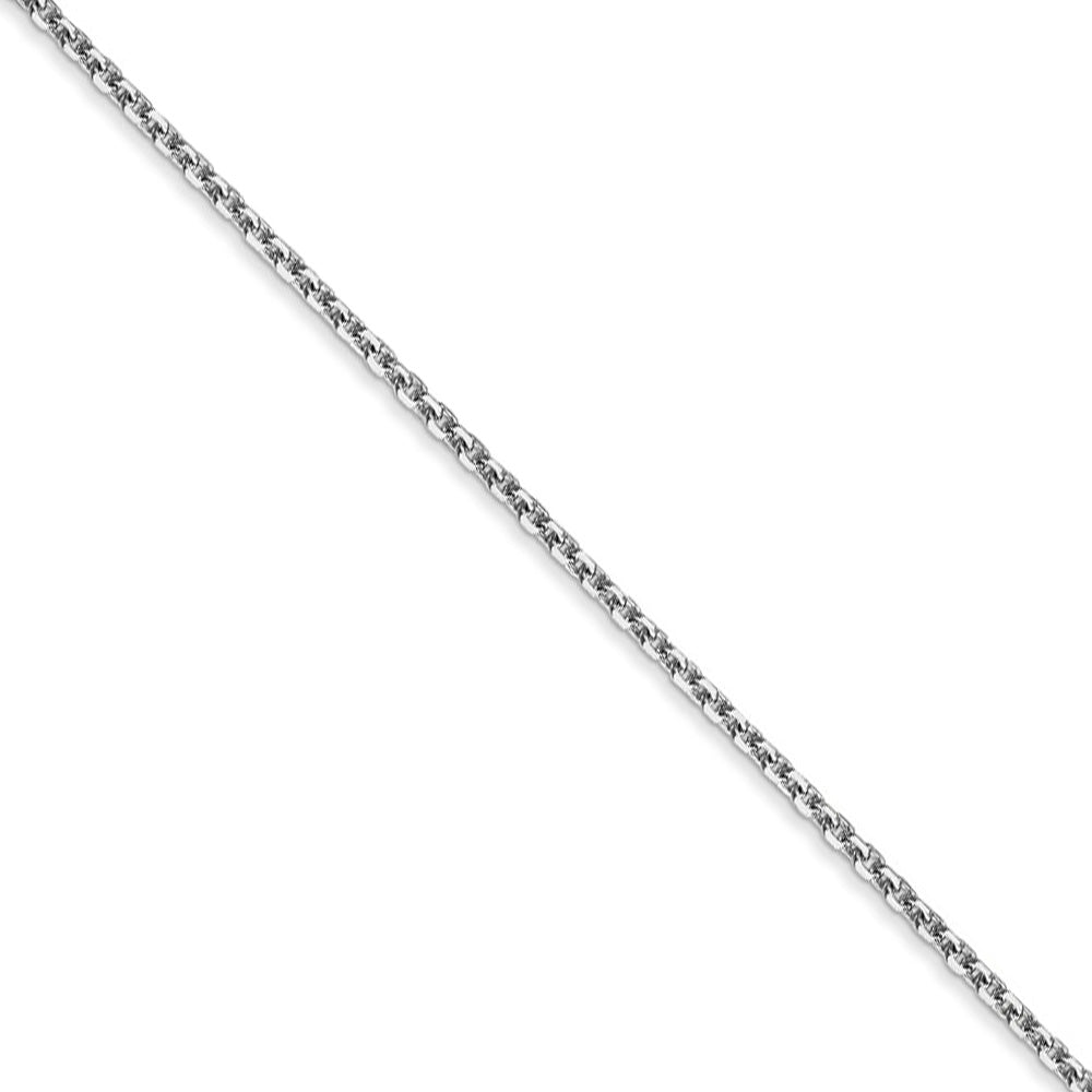 1.4mm, 14k White Gold, Diamond Cut Cable Chain Necklace