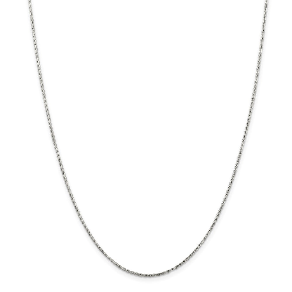 Alternate view of the 1.25mm, 14k White Gold, Solid Parisian Wheat Chain Necklace by The Black Bow Jewelry Co.