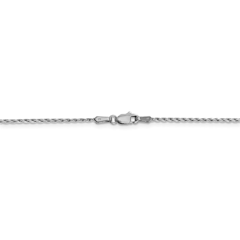 Alternate view of the 1.25mm, 14k White Gold, Solid Parisian Wheat Chain Necklace by The Black Bow Jewelry Co.